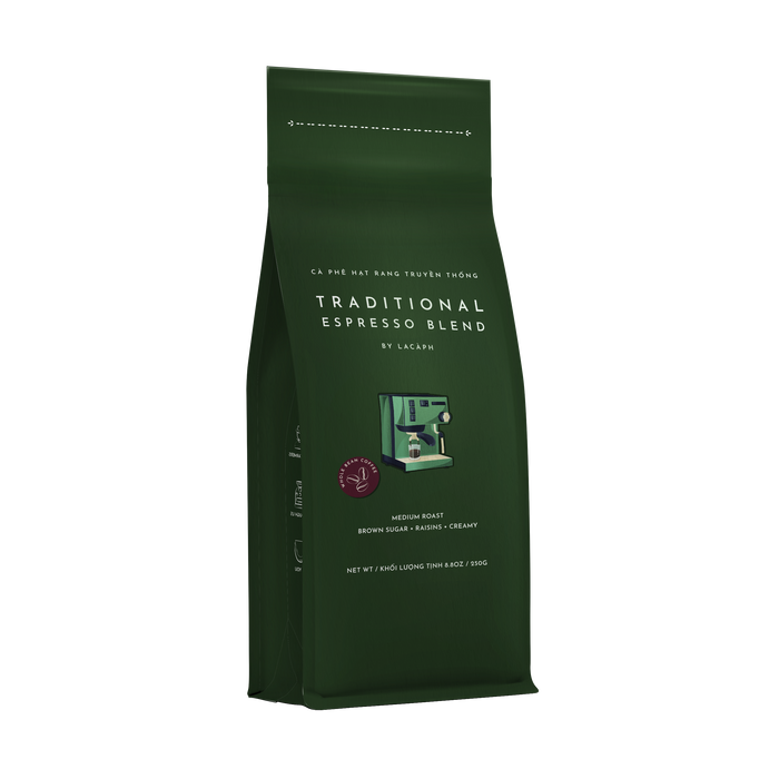 TRADITIONAL ESPRESSO BLEND (MEDIUM ROAST, 70% ARABICA, 30% ROBUSTA)